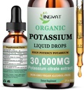 Potasium Manesium Drops - Phụ dinh dưỡng hữu cơ - Công ty cung cấp thuốc giảm cân cao độ Potastium 1000mg Magnesium Glysenate 500mg Calcium cho trái tim, Lig Cumps & un-GMO, Vegan, 2oz