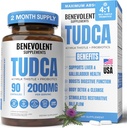 2000mg TUDCA Bile Salts Supplement Complex | Stöder Liver Detox & Cleanse, Gallbladder, Gut & Kidney Health | 4:1 Milk Thistle + Probiotika för Max Absorption | USA Made | 90 Non-GMO V Capsules