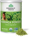 ORGAANINEN INDIA Moringa Powder - Moringa Oleifera Leaf Herbal Supplement, Green Superfood, Nutrient Dense, Pure Plant Protein, Vitamiini, E, K, Rauta, Kalsium, Kuitu, Vegan, USDA Certified Organic - 8 oz