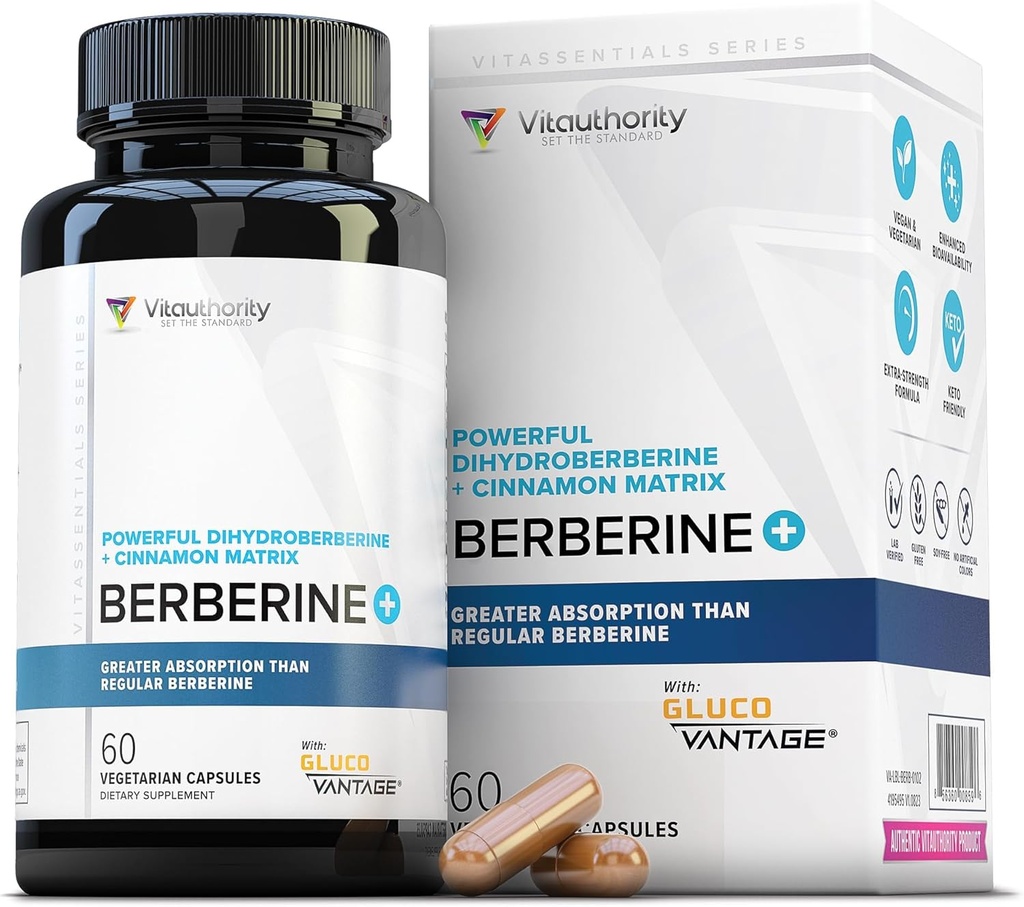 Berberine Suplemento Ceilão Canela Suplementos Cápsulas de alta absorção Dihidroberberina, Canela para o equilíbrio e suporte Vegan & Gluten livre poderoso AMPk Ativador & Antioxidante