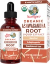 MaryRuth Organics Ashwagandha Root | USDA אורגני Ashwagandha נוזל טיפות | Stress Relief, Natural Calm, מרגיעה ו- Mood Support Supplement