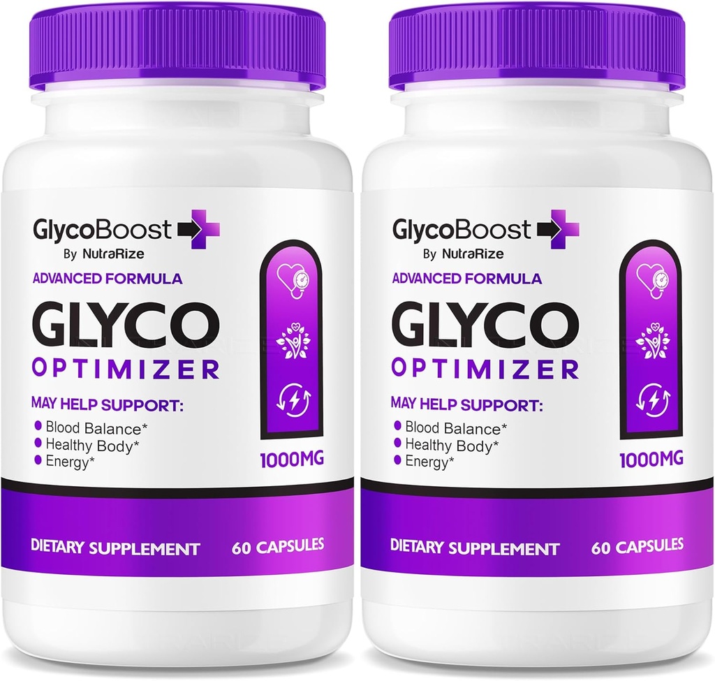 NutraRize (2 pack) GlycoBoost - Oficjalna formuła Glyco Boost Blood Support, Wszystkie kapsułki naturalne dla zdrowych i stabilnych poziomów, GlycoBoost Blood Vessel Cleaner, Glyco Boost Optimizer (120 kapsułki)