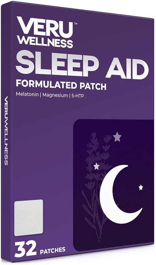 Natural Sleep Patch - מכיל מלטונין, 5-HTP & Magnesium - Tranquil Sleep & Jet lag - Fall Asleep Faster - Sleep Patch for Adults - Comfortable & Easy to Apply