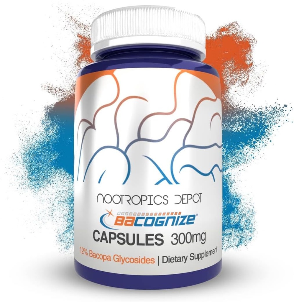 Nootropics Depot BaCognize Bacopa Monnieri 300mg Kapsule (120 gróf) Ayurvedic Herb Non- GMO, Gluten Free, and Vegetariánska priateľsky