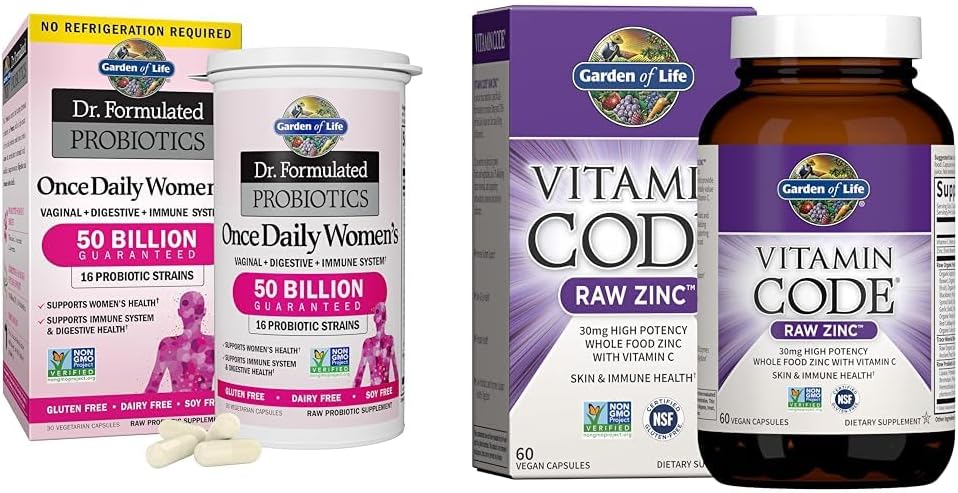 Life & çinko Supplements 30 mg Yüksek Potency Raw çinko ve C Multimineral Supplement, Vitamin Code/Trace Minerals & Probiyotiks for Skin Health & Immune Support, 60 Vegan Capsules