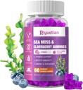 Sea Moss Gummies & Elderberry - Vitaminas C + Cinkas - Stiprumas Imunitetas & Skydliaukės paramos Gummy Bears vaikams & suaugusiems - 60 Natūralus Seamoss Gummies