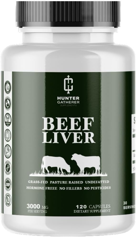 Grass Fed Decickated Beef Lever Kapsler Note 124; 120 Greve Note 124; 3.000 mg pr Servering