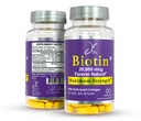 JE Natural Biotin Hair Skin and Nails Vitamins, Vitamin C, Biotin and Collagen Supplements That Make Hair Grow Faster and Longer, for All Ages, 60 Capsules of Biotin 20000mcg Maximum Strength.