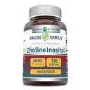 Amazing Formulas Choline & Inositol 500 Mg Supplement | 100 Capsules | Non-GMO | Gluten-Free | Made in USA