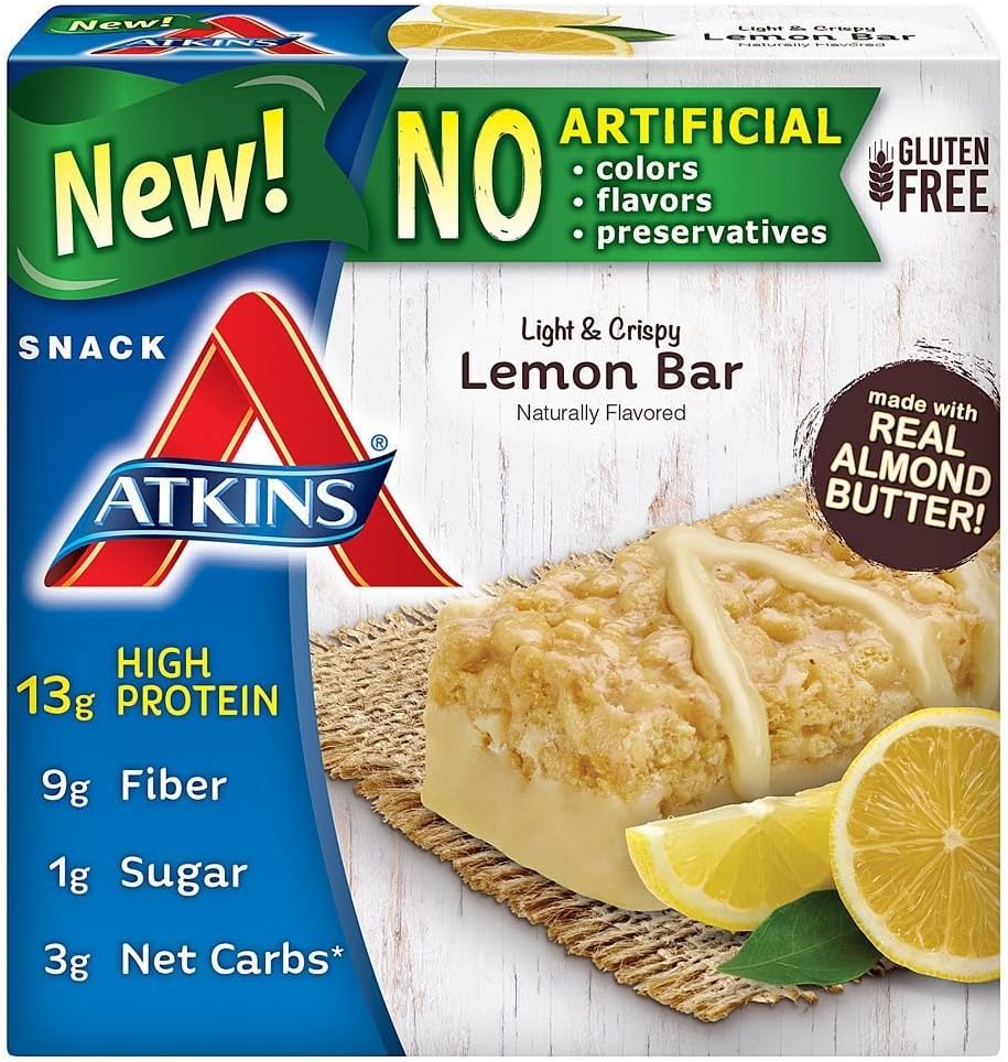 Atkins Snack Light Crispy Lemon Bar, 5 Little Bars (pakket van 2)