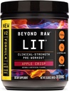 BEYOND RAW LIT V2 Indarra Klinikoa Lan-istripua, Hits Harder, Ponpa handiagoak, Caffeine, L-Citrulline, Creatine, Apple Crisp, 30 zerbitzu