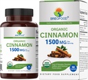 Brieofood Organic Cinnamon 1500mg, 45 Paslaugos, Vegetaras, Gluten Free, 90 Vegetarian Tablets