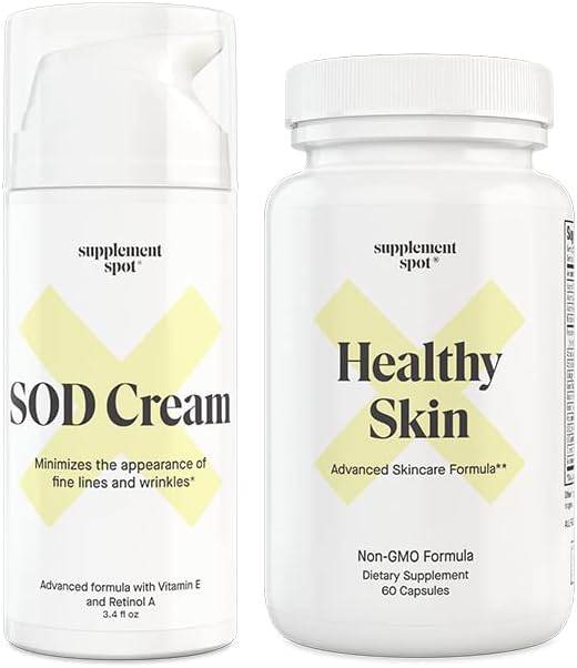 Bundle: SOD Superoxide Dismutase Face Cream and Healthy Skin Anti-Aging תוסף