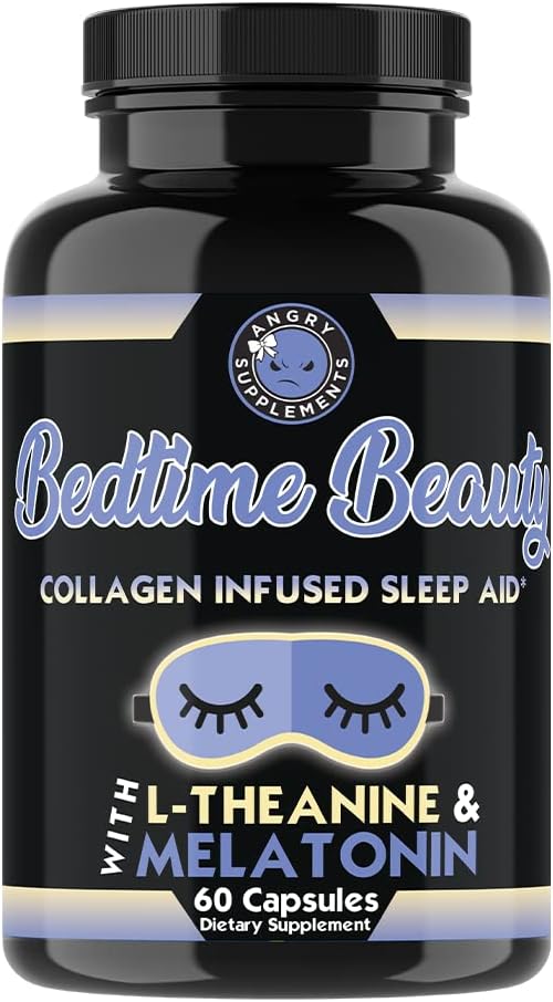 Miegamojo grožis, Collagen Inspared Twilight Time Miego Pagalba, Visi natūralūs tabletes w. L- Theanine, Melatoninas, Magnis & Hyaluronic Acid Natural Sleepy Girl Mocktail, 60 Kapsules, 30 Serv