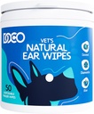 DOCO Dog Ear Cleaner Wipes Finger Cleaning Kit for Dogs & Cats Eucalyptus, Rumomile & Aloe Cat Ear Cleaner Soothes, Deodorizes & Pomaga Itchy Ears (50 Count)