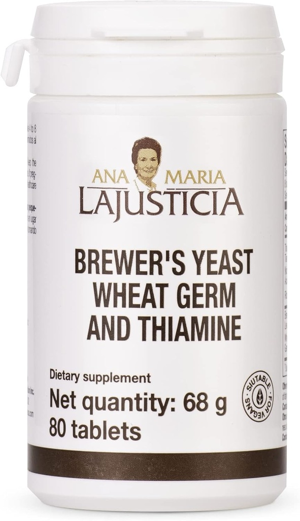 Ana Maria Lajusticia-BREWER'S Yeast - ビタミン、心臓の健康と健康的な消化 - 20日の治療パック砂糖無料&ビーガンフレンドリー。