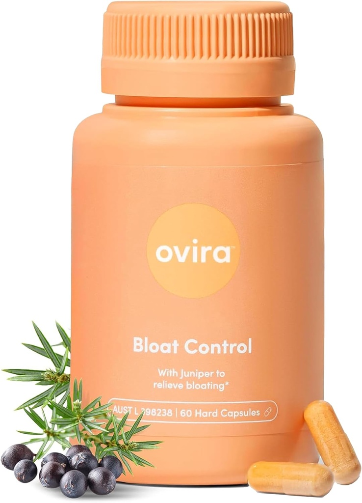 Ovira Bloat Control Supplement JUNICLEAR - 60 Capsules for Gas and Bloating Relief