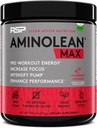AminoLean MAX Natural Pre Workout - Enerxía intensa, bombas masivas, foco láser con cafeína natural, óxido nítrico, Beta Alanina, BCAAs, nootrópicos, 25 Serv