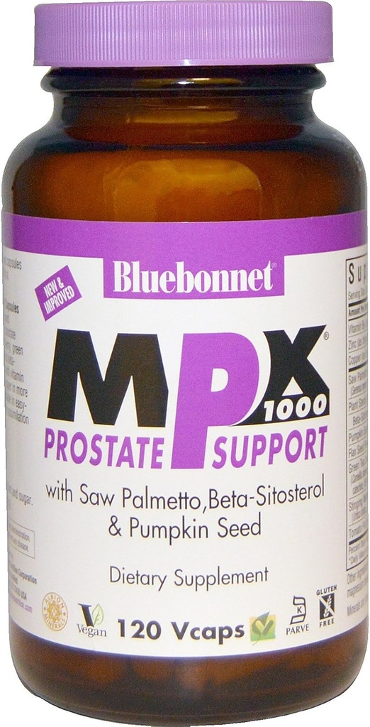 MPX 1000 Formule Prostate Homme par Bluebonnet - 120 Capsules Végétariennes
