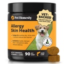Dog Allergy Relief Chews for Itchy Skin + Immune Support - Omega 3 Fish Oil, Probiotics, Turmeric + Zinc - Anti Itch Supplement for Paw Licking, Seasonal Allergies + Dry Skin (Salmon, 90 Ct)