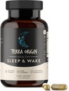 TERRA ORIGIN Sehat & Wake 124; Natural Sleep Aid Supplemen untuk Orang Dewasa 124; Refreshed Refreshed Dan 124; GABA, L- Tryptophan, Melemile, Valerian, PassionFlower
