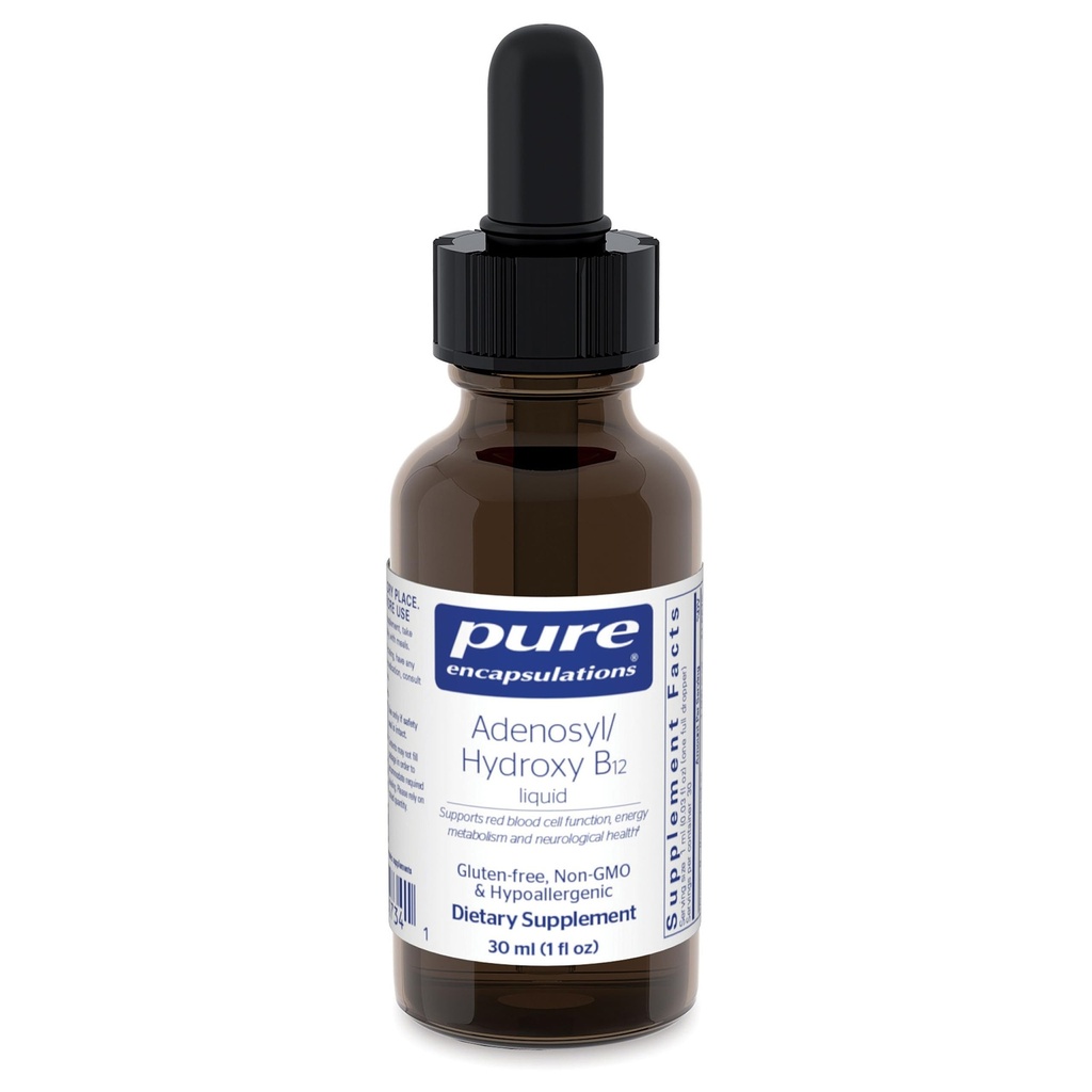 Pure Encapsulations Adenosyl/Hydroxy B12 Liquid 30 mL - Supports Energy Metabolism & Neurological Health* - for Brain Support* - Gluten Free - Vegan - 1 Fl Oz