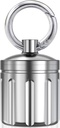 Водонепроницаемый Pill Organizer, нержавеющая сталь, Keychain, портативный Pill Container Single Chamber Box Outdoor Camping, размер: 1,2 х 1,2 х 1,65 дюйма