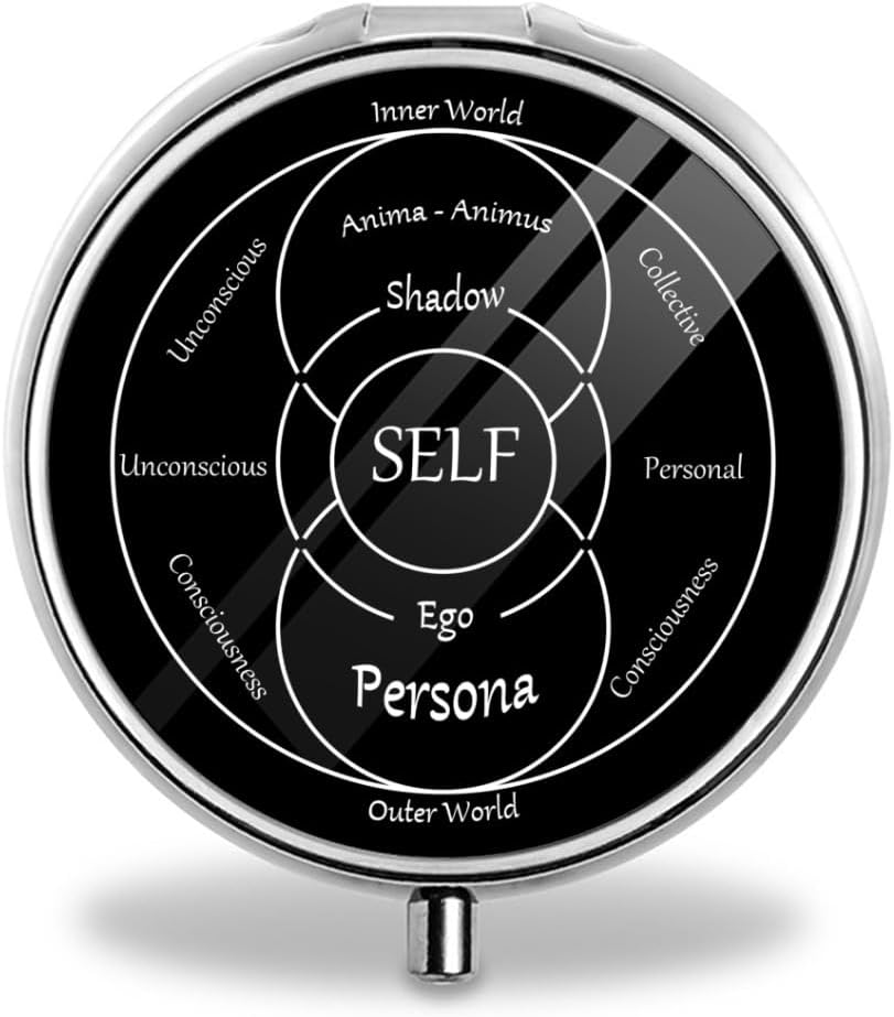 Roda de Sentimentos e Emoções - Organizador de pílulas redondas de 3 compartimentos - Portátil, seguro, Medicina de aço inoxidável Caixa de pílulas - Perfeito para viagens, vitaminas, pílulas pequenas