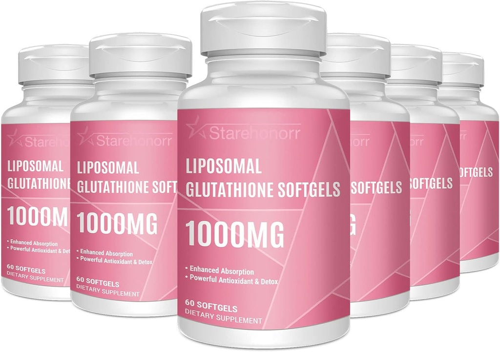 Liposomal Glutathione Softgels 1500MG, Reduced Glutathione Supplement med vitamin C, Bättre Absorption, icke-GMO Kraftfull Antioxidant för hälsosam åldrande, Detox, Immune Health, 360 Softgels
