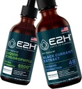 E2H: Liquid Chlorophyll e Natural Black Currant Extracto | Vegan, Non-GMO - 2 Fl Oz Cada (4 Fl Oz Total) - Bundle
