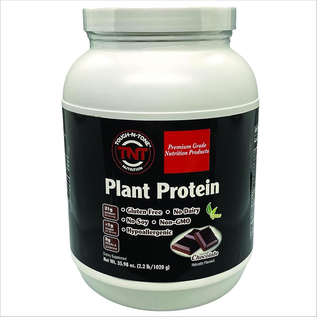 TOUGH- N- TONE Premium Grade Plant Protein a Delicious Chocolate Vegan Ryster, ærter, Tranebær, chia, og Sacha inchi, Omega-3 EFA 'er, Vegan & Vegetar no Dairy no Hvedehvede no Gluten no Soy