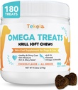 180 Chews Omega 3 for Dogs & Cats - with Krill - Skin and Coat Suplement - Dry & Itchy Skin Relief - Allergy Relief - Shiny Coats - No Shedding