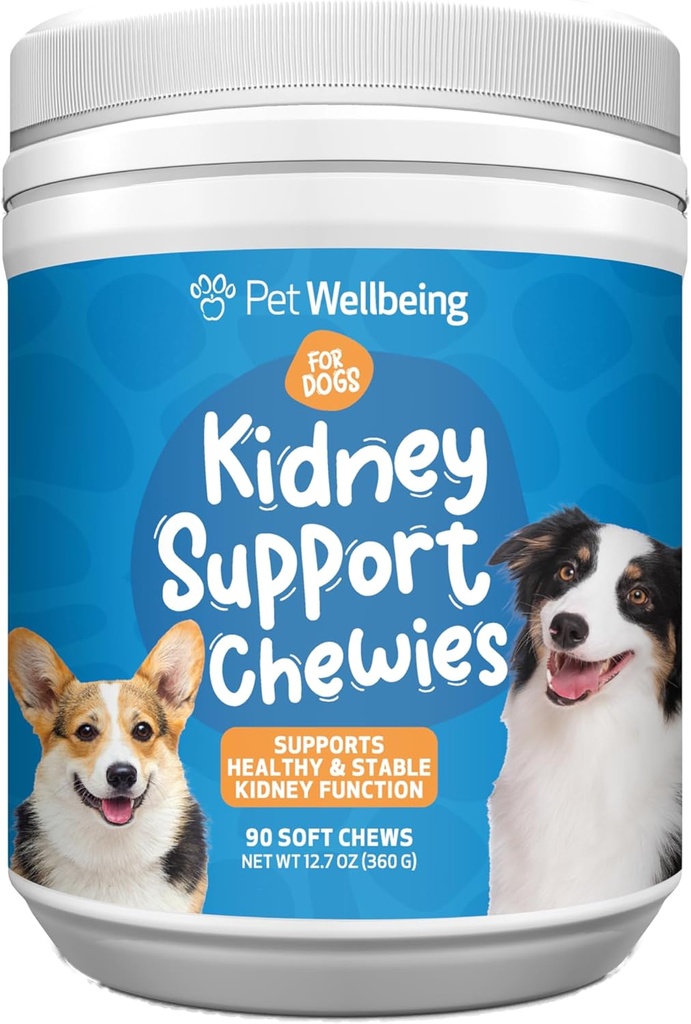Maşınlar üçün Pet Wellsen Kidney Support Chewies - Vet-Formulated - Sağlamlı və Stabil Kidney (Renal) funksiyası, Normal avadanlıqlar Balance & Energy Levels, Rehmannia, Astragalus - 90 Soft Chews