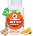 Kids Biotin 5000mcg Chewable Tablets , Tasty Biotin supplement , Vegan, Non GMO , Hair Growth, Skin and Nail Heath s Hair Vitamins for Kids | 120 Chewables
