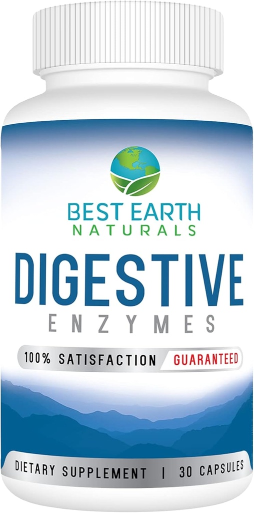 Best Earth Docuals Digetical Enzymes Maximum Power Formula untuk Bantuan Procept Healthy Ditrables 30 Vegetable Capsules