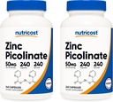 Nutricost Zinc Picolinate 50mg, 240 Vegetarian Capsules (2 Bottles) - Gluten Free and Non-GMO