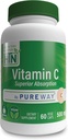 Saúde Thru Nutrition Vitamina C 500mg como PureWay-C 60 Vegecaps Superior Absorción | Función inmune saudable e soporte de coláxeno | 3rd Party Testado | Vegan, Non-GMO e Gluten Free