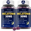 Melatonin Gummies 30mg cho người lớn: Năng lượng tối đa Melatonin Phụ với L-Theanine, Ashwaganda, MSM, D3 & Zic - Không-Không-Habit Foring, cho Recle, Deep Zzzs, mixed Bevor