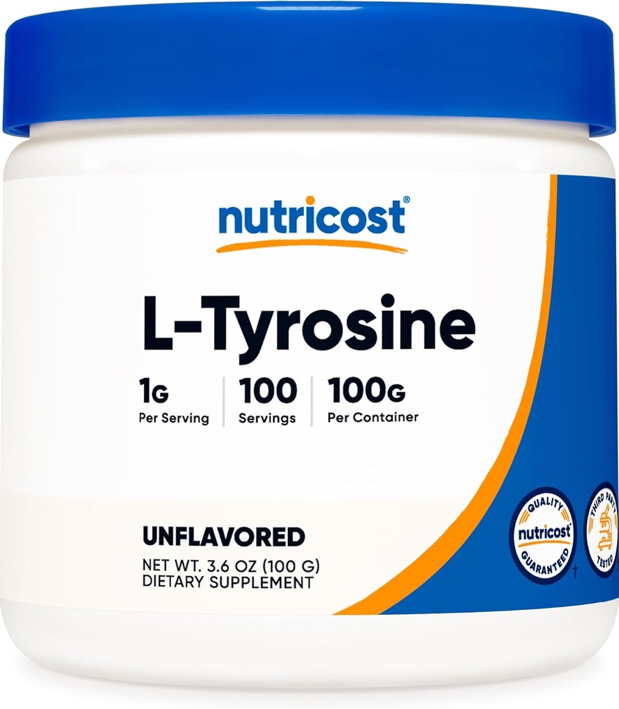 Nutricost L- Tyrosin Powder 100 Grams (100 Servings) - 1G per Serving