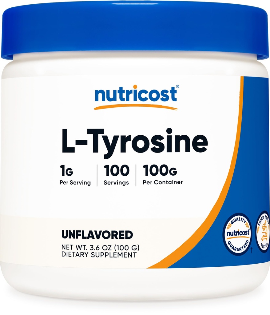 Nutricost L-Tyrosine Powder 100 Grams (100 Servings) - 1G per Serving