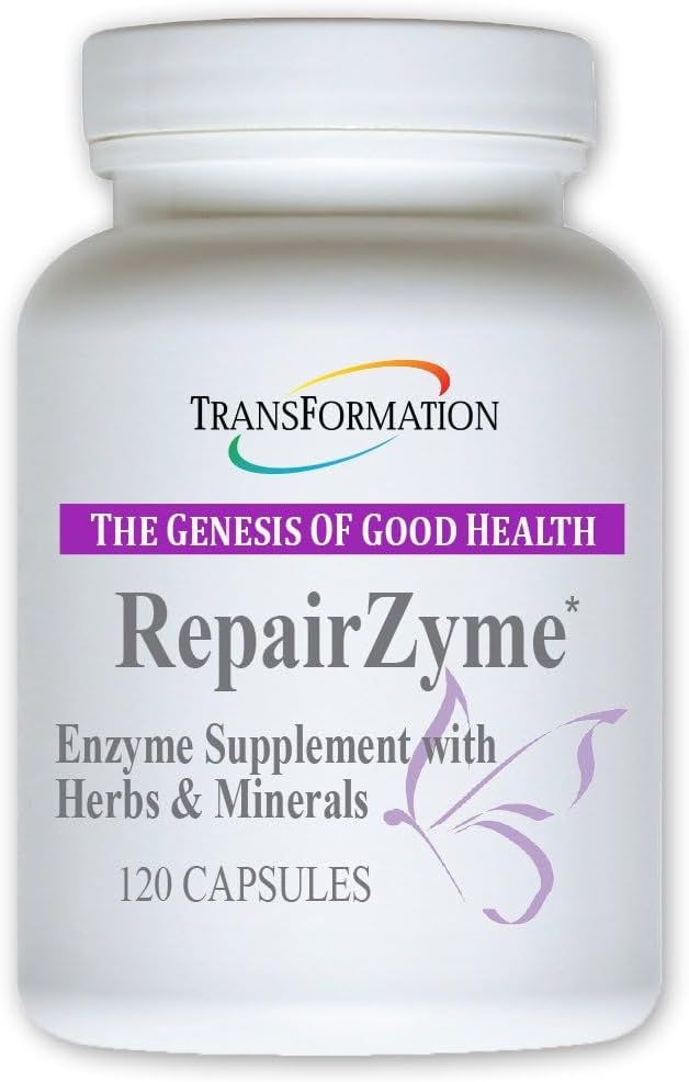TRANSFORMARE GENEZA DE BUNA SANATATE ReparareZyme Enzyme Digestive Blend Supliment natural cu extracte de plante si minerale esentiale pentru Gut, Digestion & Global Wellness, 120 Capsule