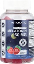 Vitamatic Sugar Free Melatonin 60 mg - 60 Vegetarian Gthies - No Habiting Form suplementari