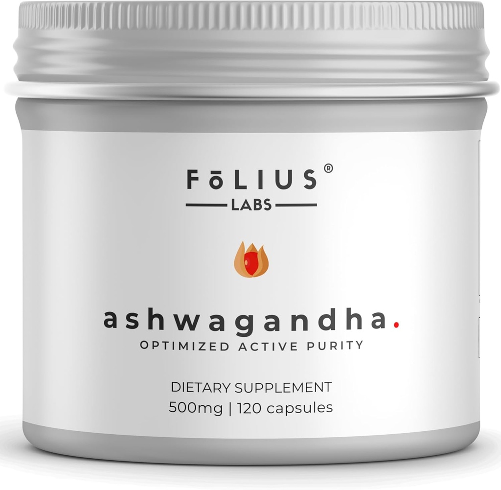 Ashwagandha 7.5% Herbal Energy Support Supplement 500mg - Stres Yardımı, Natural Mood Support - Tam Spectrum Ashwagandha Kök Özü - 120 Kapsül