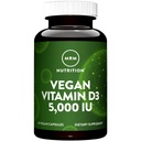 MRM Nutrition Vitamin D3 5,000 IU - For Women and Men - High Potency Pure Cholecalciferol from Lichen, Vegan Calcium Absorption Support for Bone & Immune Health - Non‑GMO & Gluten‑Free - 60 Servings