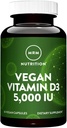 MRM Nutrition Vitamine végétalienne D3 5 000 UI , Bone + Immunissance Santé , Fabriqué à partir de lichens , soutient l'absorption de calcium , Vegan + Végétarienne Friendly , 60 portions