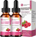 (2 Pack) Supplément complexe de magnésium avec glycinate de magnésium,Citrate, Malate,Taurate, 8-en-1 gouttes liquides complexes de magnésium pour cerveau, sommeil, nervure, muscle, os, crampes, cœur, non-OGM sans gluten
