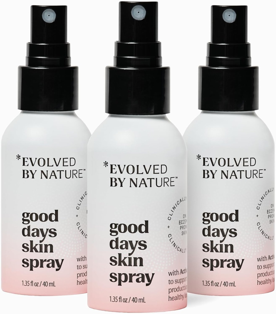 Evolved by Nature Body Sprey & Face Mist for Eczema-prone dəri, Good Days Skin Sprey, 3 Pack, Klinik Proven Body & Face Sprey, Dry & Precisione Skin