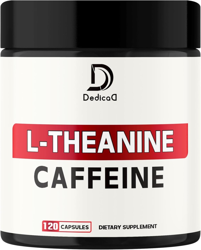 L-Theanine 200mg 캡슐 & 순수한 카페인 알약 200mg - 똑똑한 매끄러운 에너지 생산, Alertness, Cognitive & 초점 명확성 보충교재 - 4 달을 위한 120의 캡슐 - 비 GMO & 글루텐 자유로운
