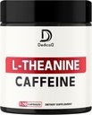 L-Theanine 200mg Capsule & Pure Pastile de cafea 200mg - Smart Smooth Energy Production, Alertness, Cognitive & Focus Clarity Supplement - 120 capsule pentru 4 luni - Non-GMO & Gluten Free
