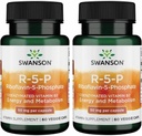 Swanson R-5-P (Riboflavin-5-Phosphat) - Vitamina B2 Supliment de promovare a energiei, Metabolizare & Vision Health - Natural Wellness Formula - (60 capsule) (2 ambalaj)